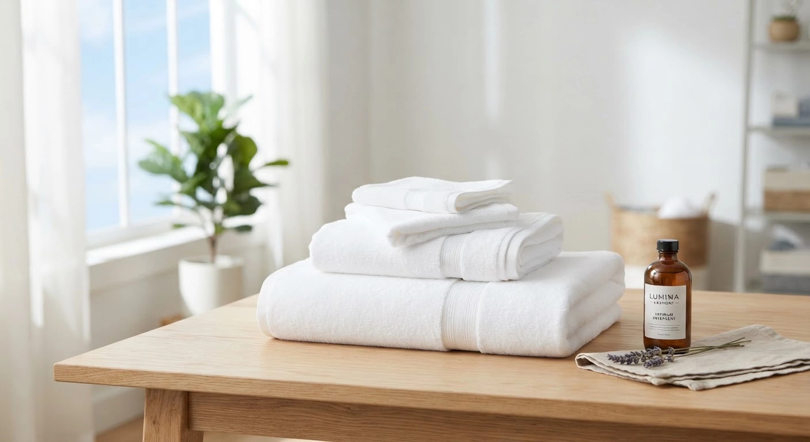 Freshly folded premium linens
